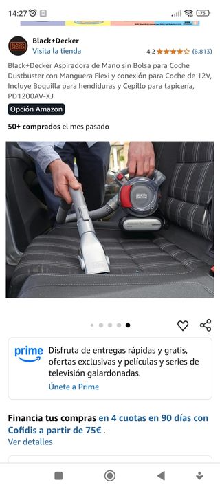 Aspirador coche Black and Decker