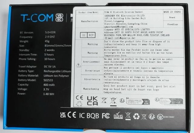 FreedConn T-COM VB-SC: Auriculares Bluetooth