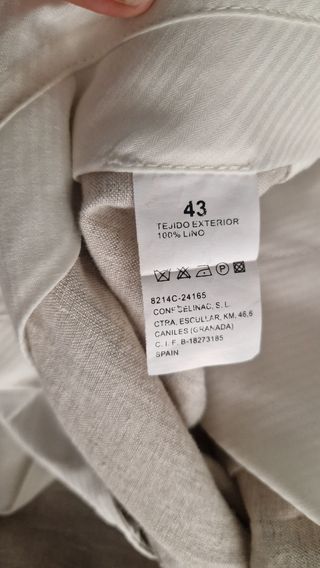 Traje lino beige hombre