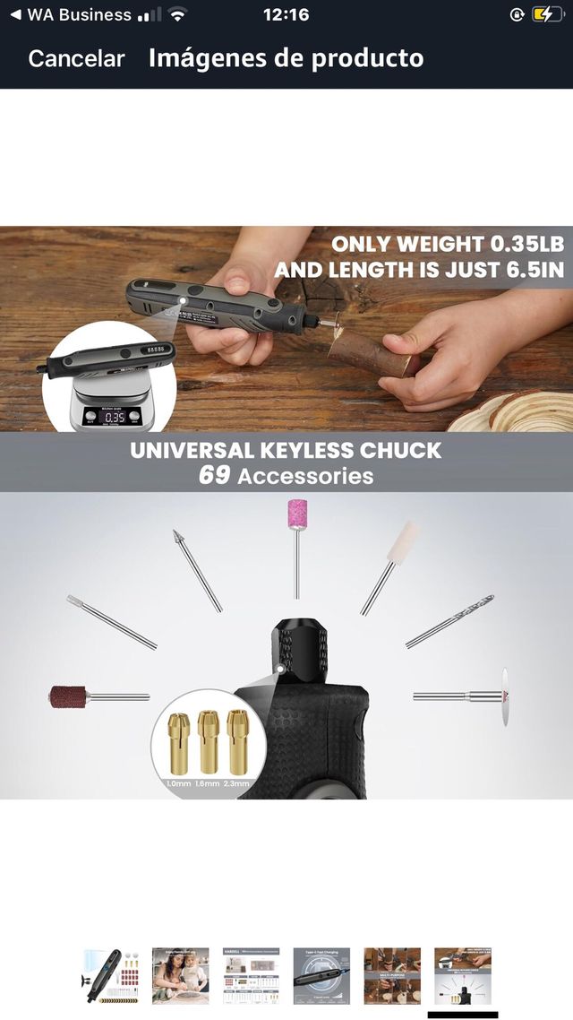 Mini Amoladora 4V HARDELL - 5 Velocidades