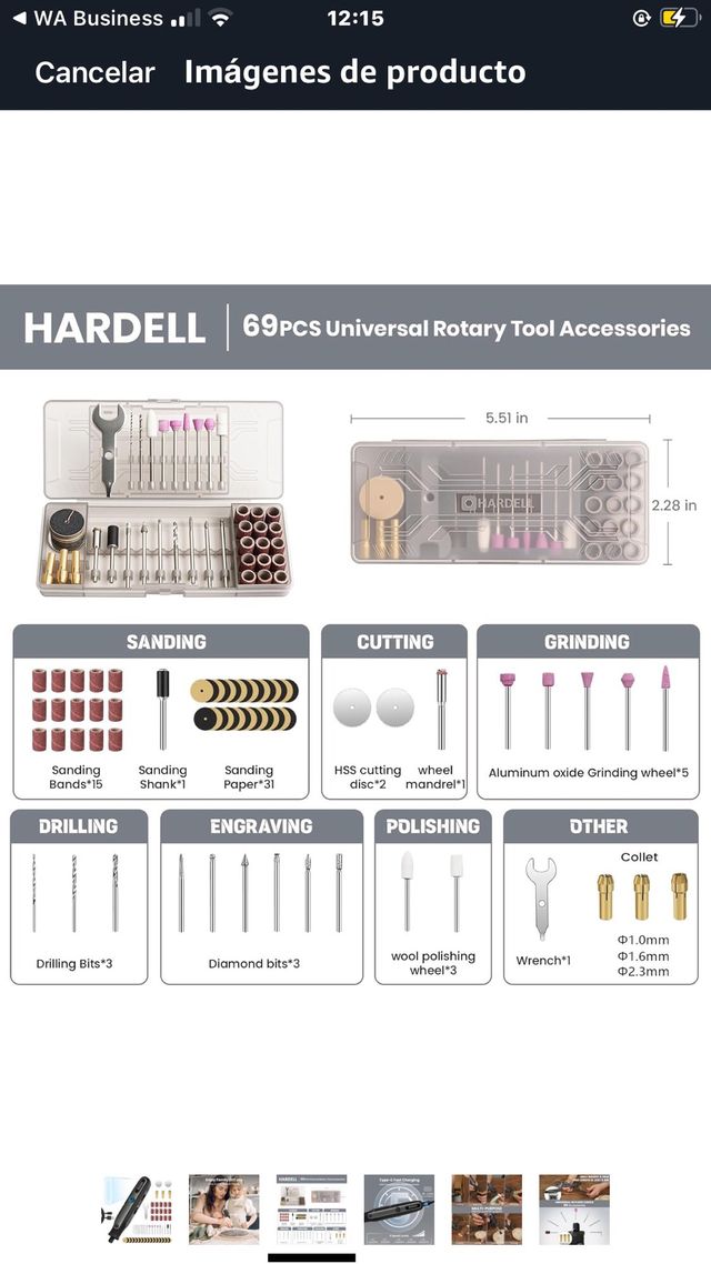 Mini Amoladora 4V HARDELL - 5 Velocidades