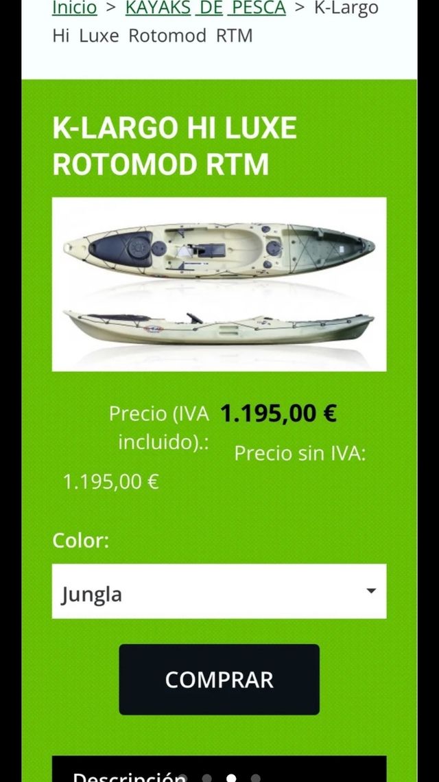 Kayak Pesca Individual - Como Nuevo