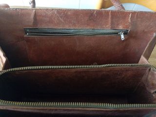 Bolso piel vintage marrón