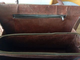 Bolso piel vintage marrón