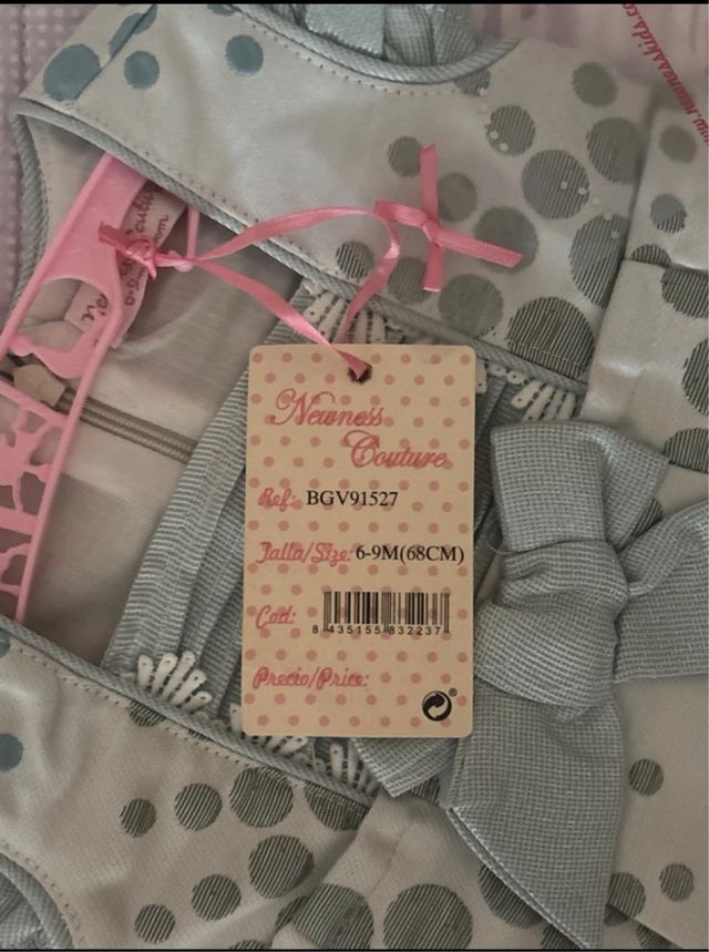 Vestido bebé niña 6-9m, impecable