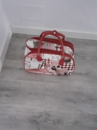 Bolso viaje rojo-rosa