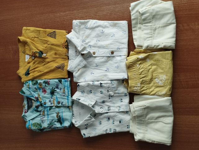 Lote ropa niño verano: 4 camisas + 3 shorts