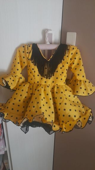 Traje gitana lunares amarillo-negro