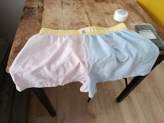 Pantalones cortos a rayas - Azul y Rosa