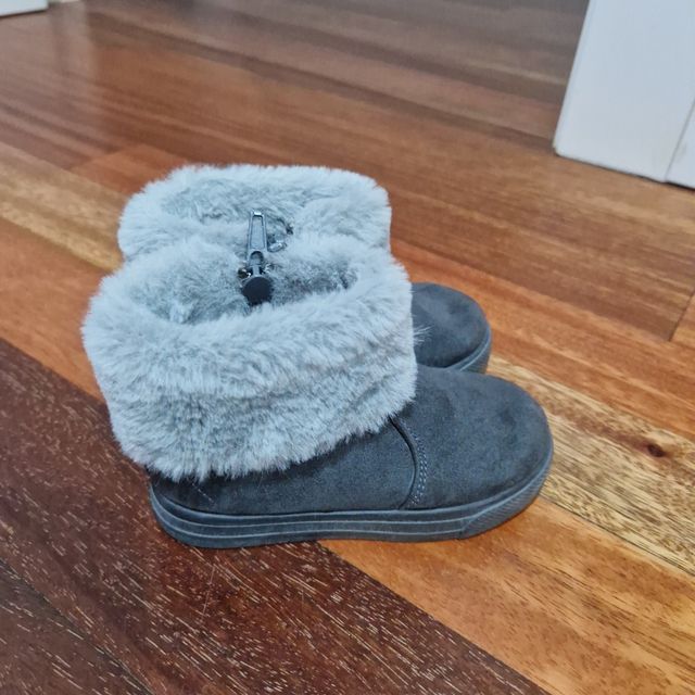 Botas Bebé niña pelo vuelto Invierno - Gris