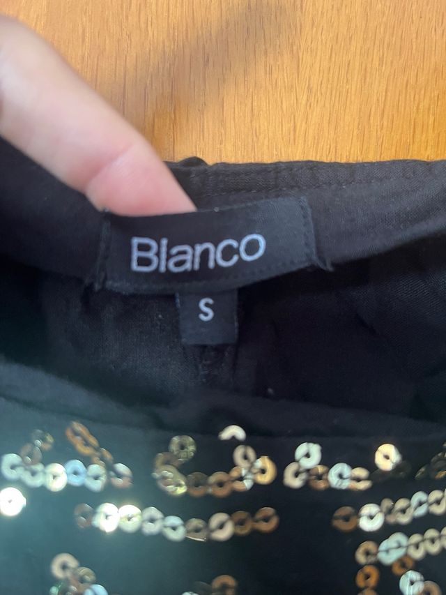 Vestido negro lentejuelas dorado