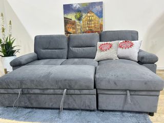 Sofá cama chaise longue gris