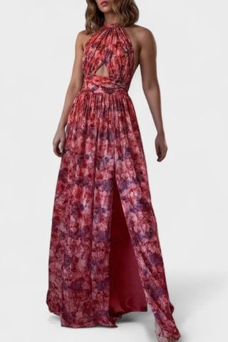 Vestido fiesta coral-rosa talla L