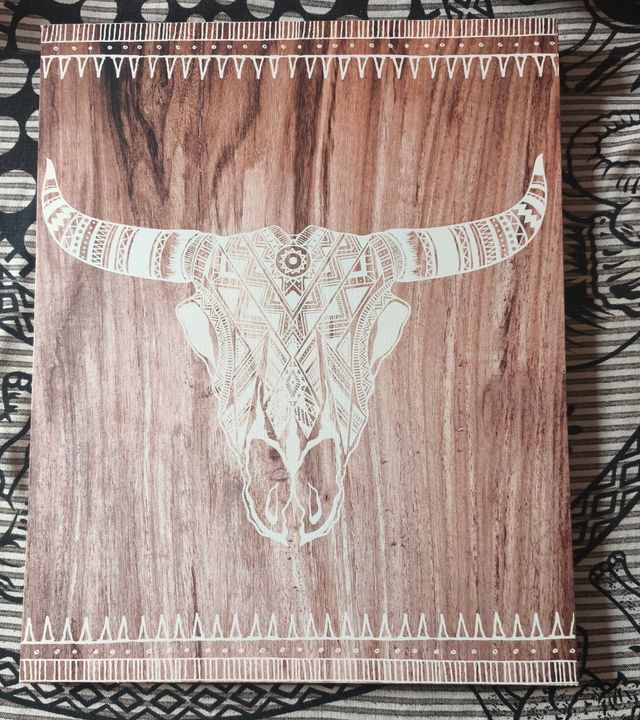 Cuadro Calavera Toro - Decoración boho