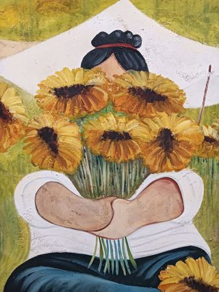 Cuadro pintado a mano - Girasoles