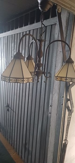 Lámpara techo 3 luces estilo Tiffany no negociable