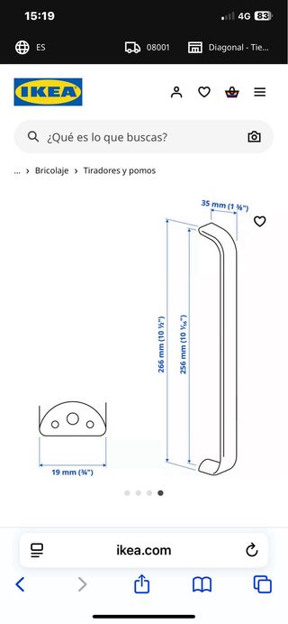 Tiradores cocina/armario - 2uds