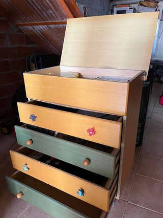 Cassettiera per bambini con 5 cassetti - Legno