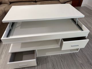 Mesa centro blanca elevable Rapimueble