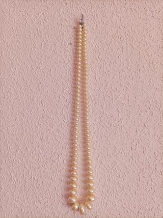 Collar perlas beige