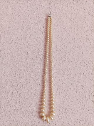 Collar perlas beige