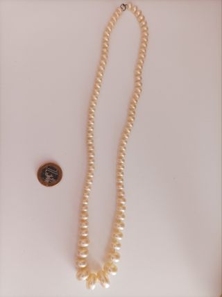 Collar perlas beige