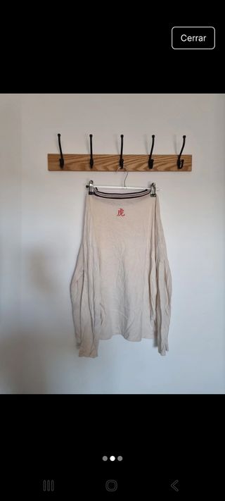 Camiseta Tigre - Manga Larga Beige estilo japonés 