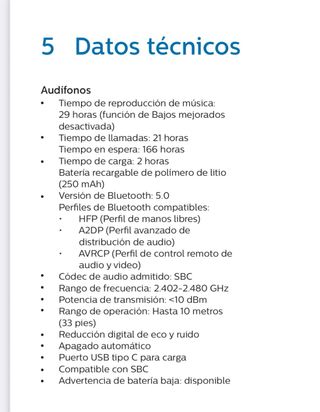 Auriculares Philips TAH4205 Bluetooth