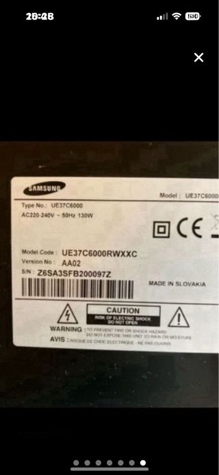 TV SAMSUNG 37" plata