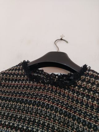 Top corto Zara tweed frange