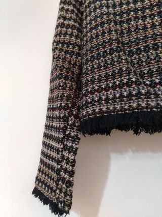 Top corto Zara tweed frange