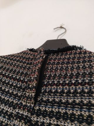 Top corto Zara tweed frange