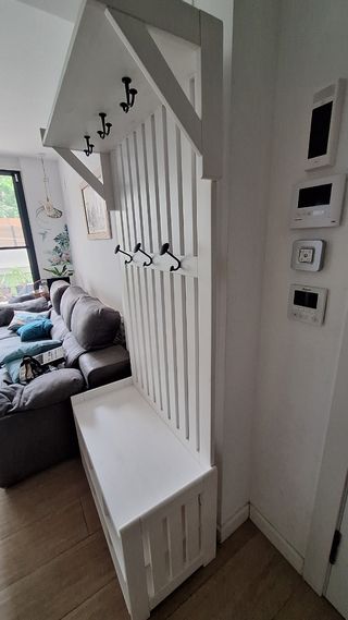 Banco zapatero perchero IKEA blanco