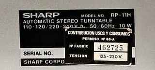 Tocadiscos Sharp RP-11