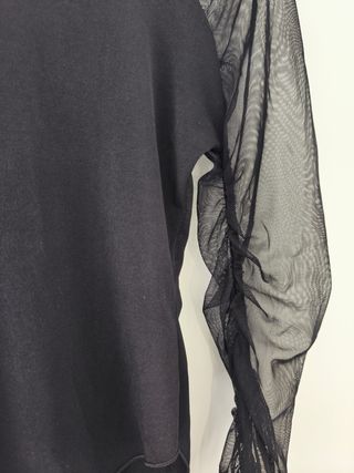 Body nero maniche lunghe in tulle 