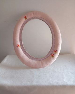 Espelho Oval Rosa - Vintage