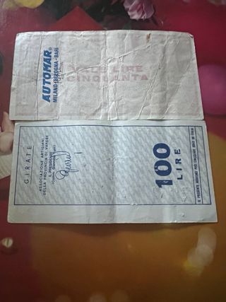 2 Assegni Circolari: 50 & 100 Lire
