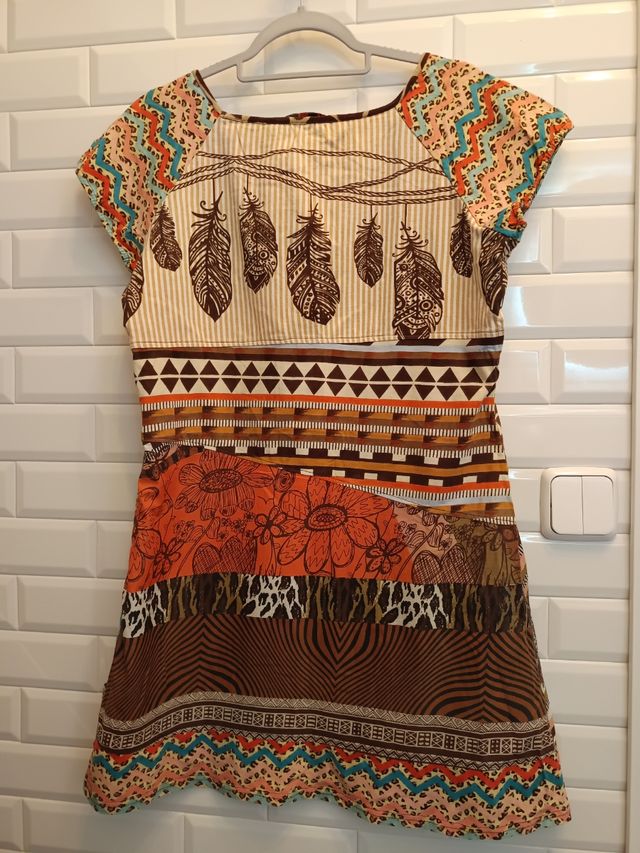 Vestido étnico multicolor