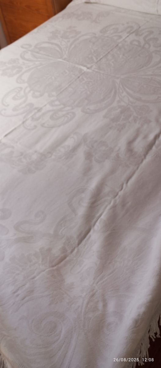 Colcha algodón blanca cama 135cm