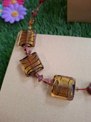 Gargantilla collar marrón ámbar 
