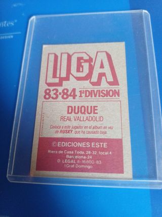 CROMO DUQUE - Liga 83-84