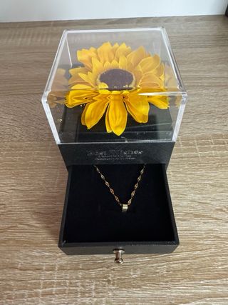 Caja regalo de Girasol preservado y Collar Girasol