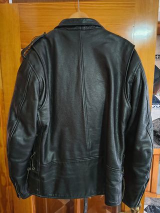 Cazadora moto piel negra