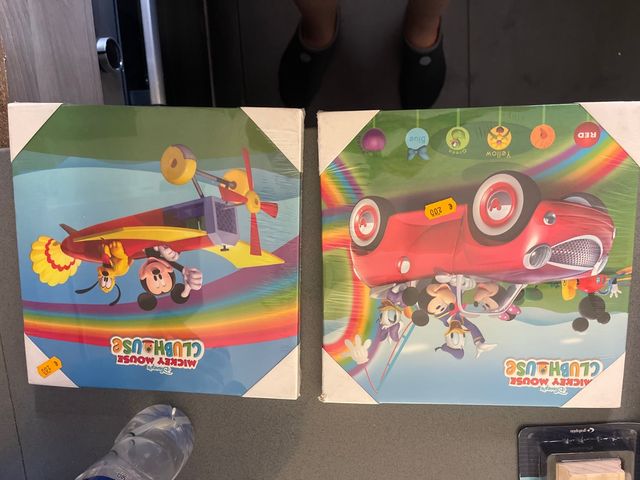 4 Cuadros Mickey Mouse y pocoyo