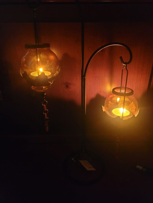 Candelero metal con 2 portavelas