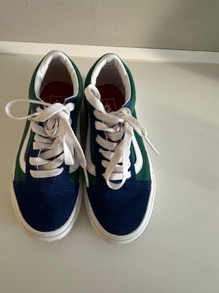 Vans Old Skool Niño - Verde, Azul Marino