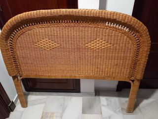 Cabecero mimbre 135cm marrón