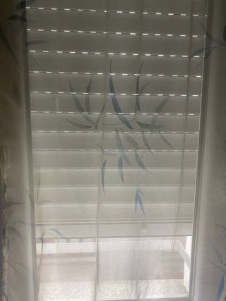 Visillos beige con detalles azules - 3 hojas