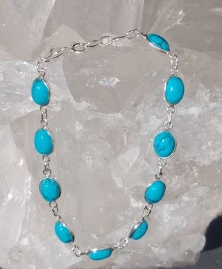 Pulsera de Turquesa en Plata de Ley