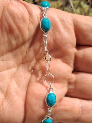 Pulsera de Turquesa en Plata de Ley